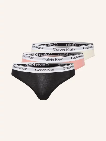 Calvin Klein Kalhotky Icon Cotton Stretch 3 Kusy V Balení růžová/ černá/ režná černé