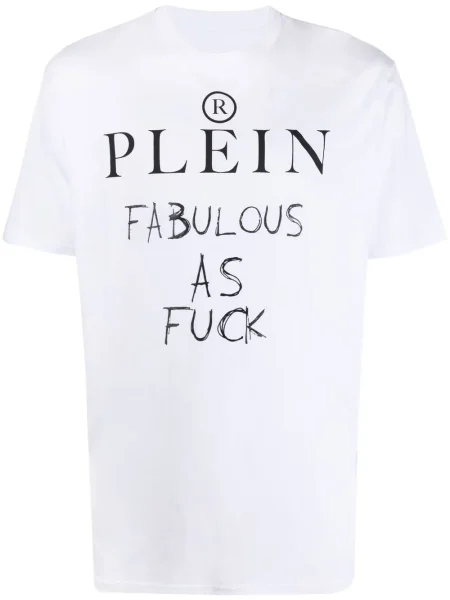 Tricou Philipp Plein cu imagine alb