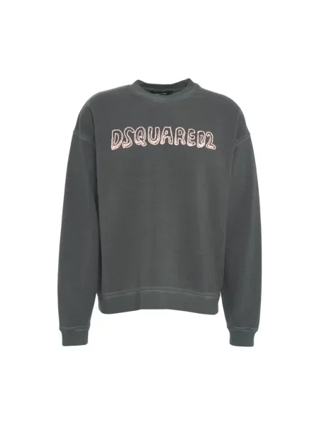 Bluzy Mężczyzna M Bluza Luźny Fason Logo Dsquared2 szary