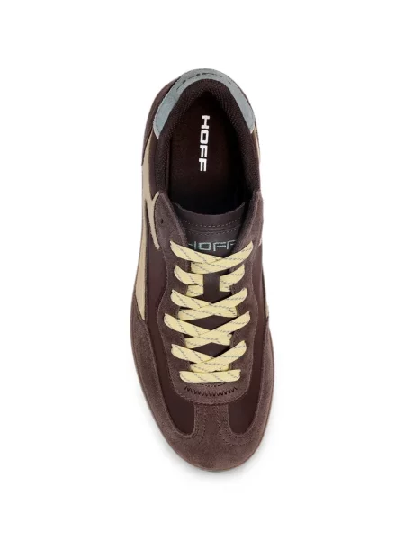 Sneakerși Hoff cu șireturi din piele de căprioară maro
