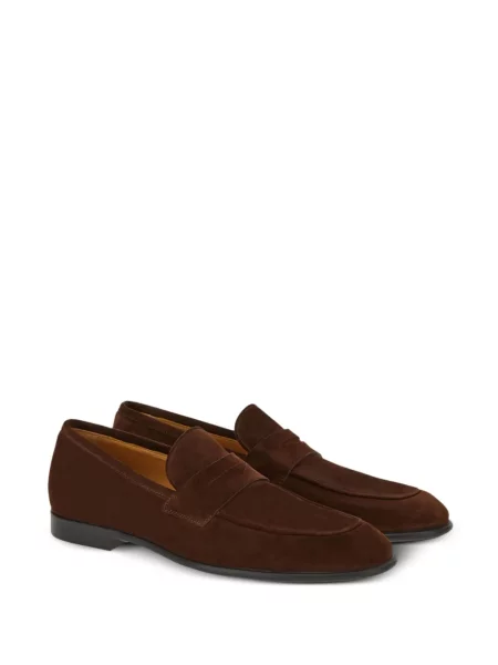 Iš natūralios odos loaferiai Ferragamo ruda
