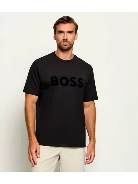BOSS GREEN Tricou TS_Cord Logo | stretch negru