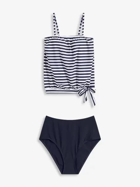 Tankini oversize z odpinanymi ramiączkami komplet niebieski