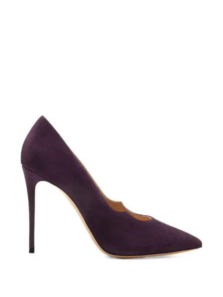 Pantofi cu toc Casadei din piele de căprioară violet