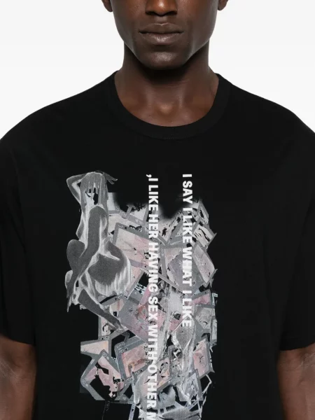 Tricou Yohji Yamamoto cu imagine negru