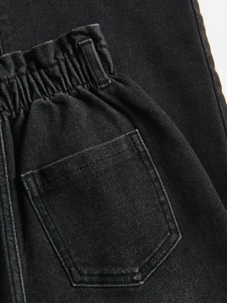 Reserved Утеплені джинси wide leg paperbag чорний