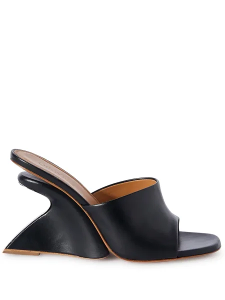 Sandale Off-white din piele cu pană alb