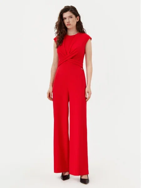 Calvin Klein Salopetă Wide Leg roșu