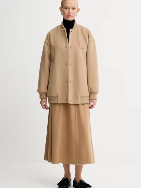 Лонгслів з додаванням вовни Weekend Max Mara TESEO гольф чорний