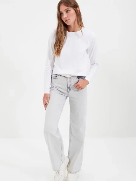 Tricou Trendyol tricotate gri