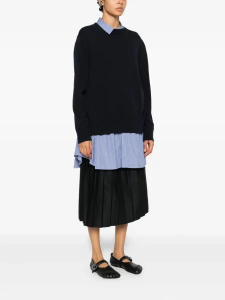 Rochie Sacai cu dungi tricotate de costum albastru