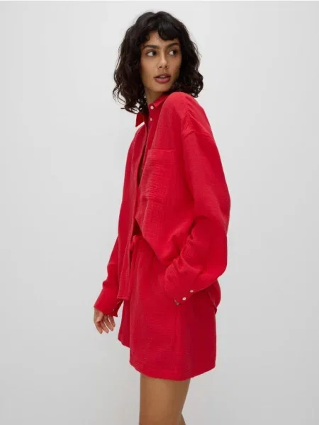 Reserved Шорти з бавовняного мусліну червоний