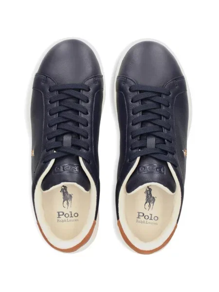 Кожени маратонки Polo Ralph Lauren бродирани синьо