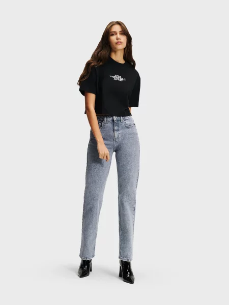 Прямі джинси Karl Lagerfeld Jeans бавовна/еластан блакитний