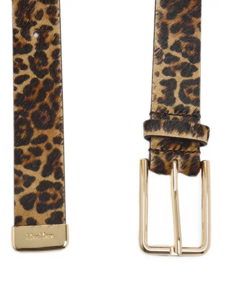 Curea Max Mara cu imagine cu model leopard cu cataramă maro