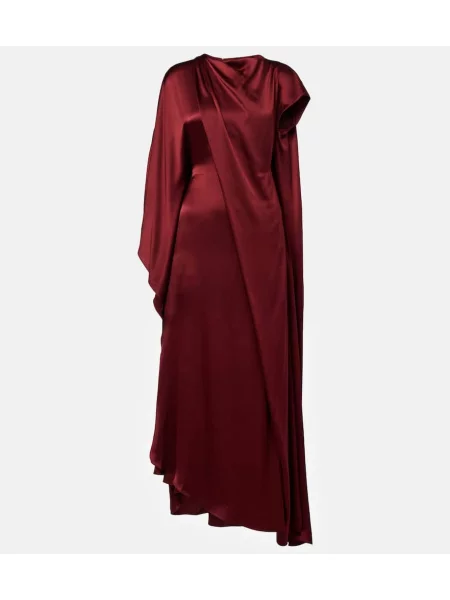 Hodvábne šaty Roksanda vínová