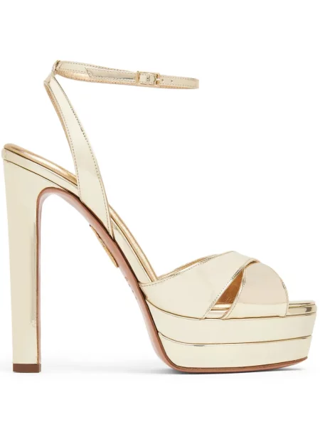 Sandale Aquazzura cu platformă auriu