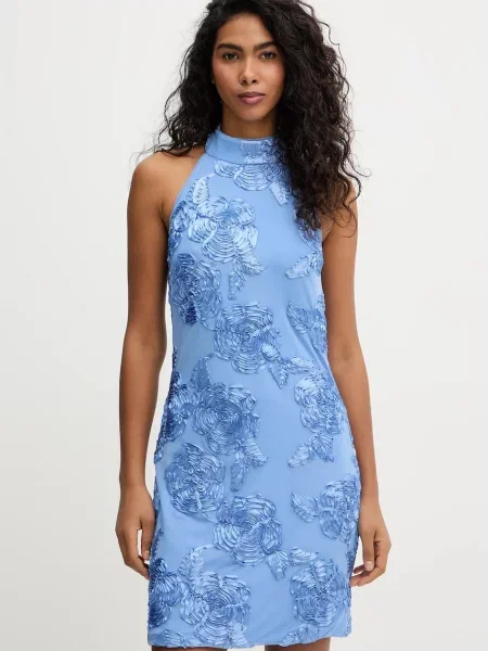 Rotate rochie mini mulată albastru