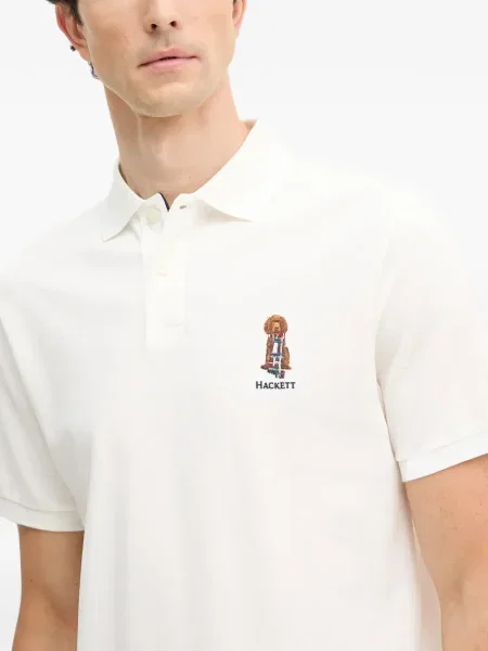 Polo Hackett cu broderie alb