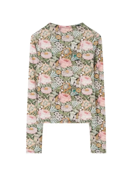 Lung top Rodebjer cu model floral cu imagine verde