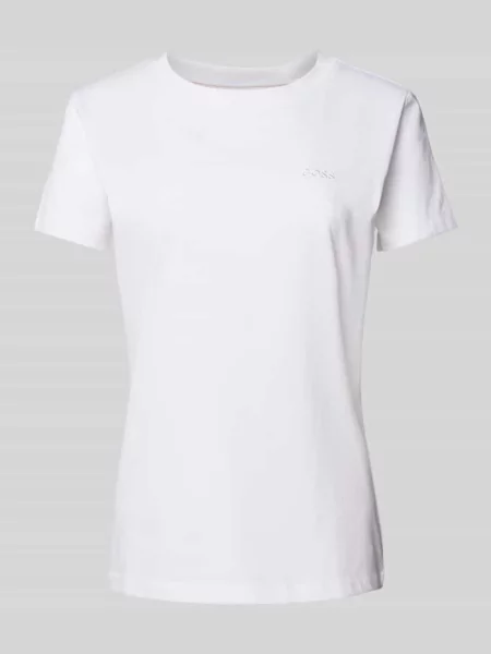 T-shirt z wyhaftowanym logo model ‘Esogo’ Boss Orange biała