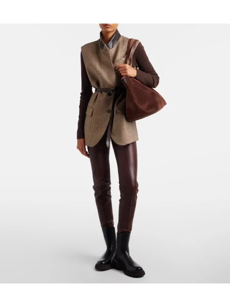 Pantaloni Brunello Cucinelli din piele