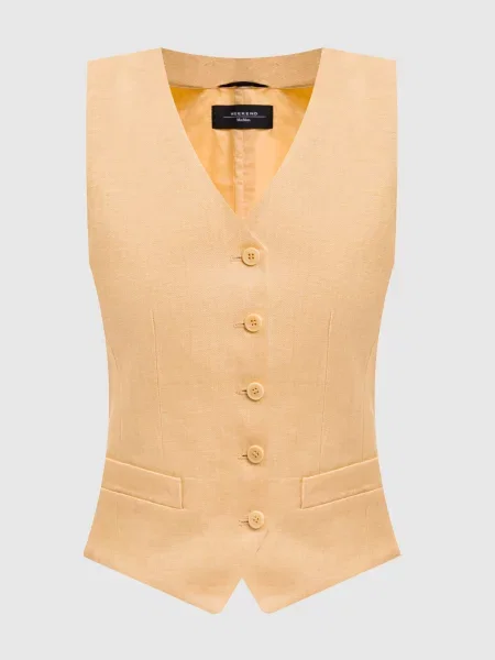 Жилет PACE з льону Max Mara Weekend жовтий