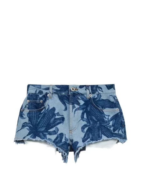 Pantaloni scurți Loewe cu model floral cu imagine albastru