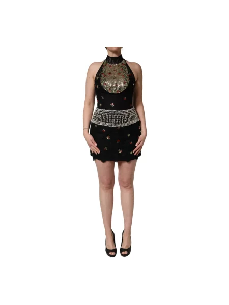 Sukienka mini Dolce And Gabbana z cekinami czarna
