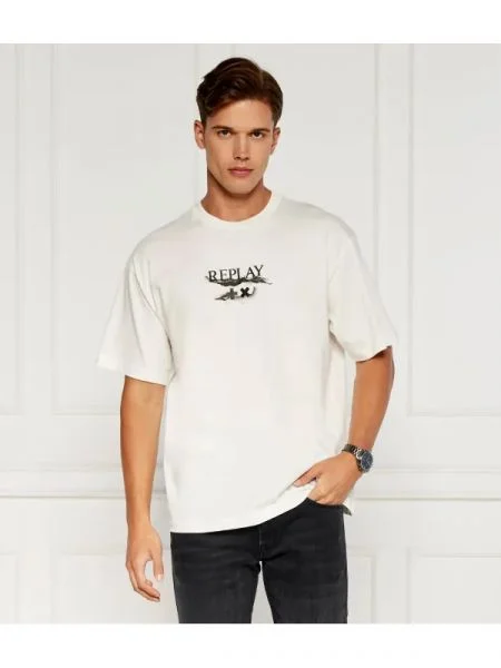 Replay Póló | Oversize fit fehér