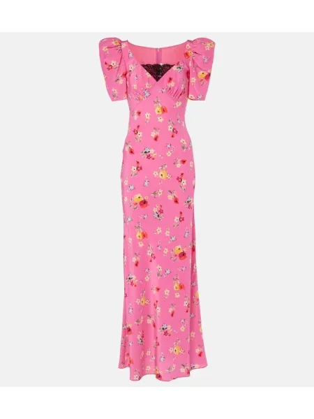 Rochie maxi Rodarte de mătase de costum roz