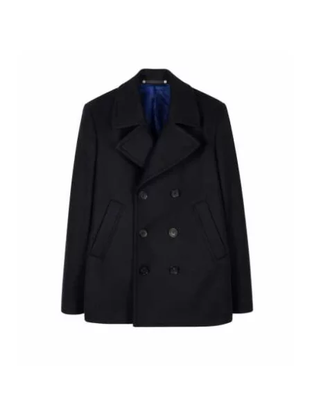 Płaszcz Paul Smith z kaszmiru klasyczny niebieski