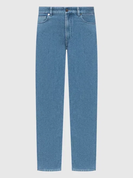 Джинси з льоном з патчем логотипа Agnona сині