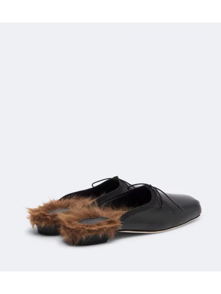 Papuci tip mules Simone Rocha din piele negru