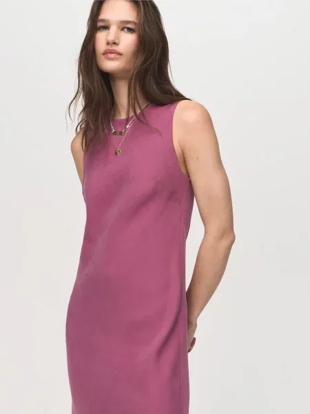 Сукня максі MANGO модал/поліестер рожевий