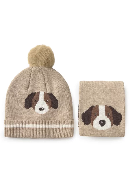 Set šal + kapa Mayoral bež