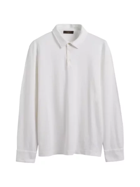 Lung tricou polo Slowear alb
