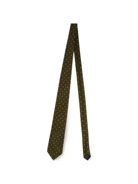 Cravată Tom Ford de mătase cu buline verde