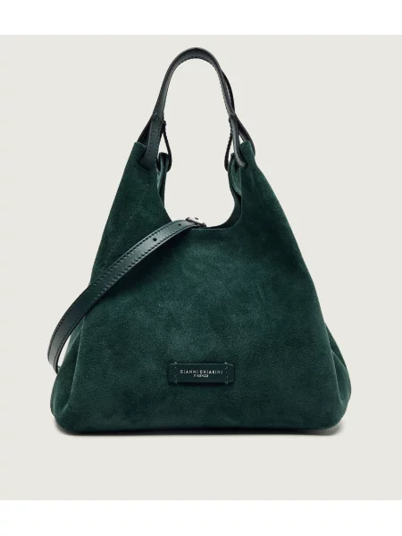 GIANNI CHIARINI Geantă pe umăr Dua | piele întoarsă verde