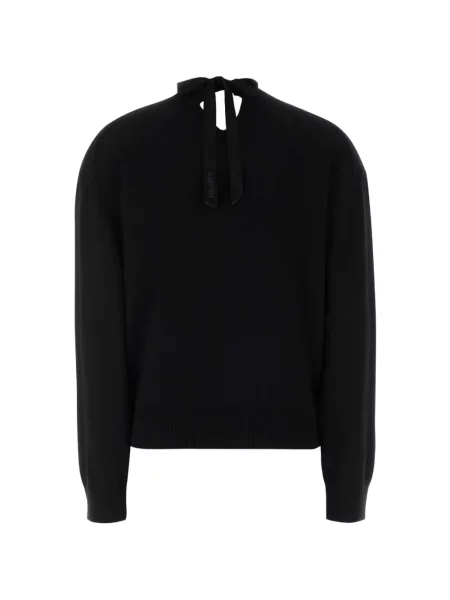 Pulover Lanvin cu funde cu decolteu în V negru