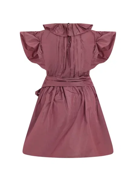 Gulerat rochie mini Alberta Ferretti cu volane roz
