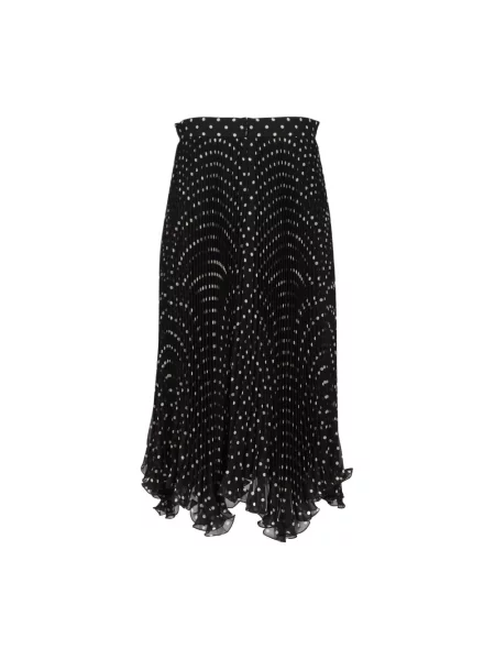 Lniana spódnica midi Valentino Garavani w grochy czarna