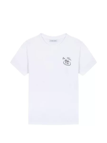 Tricou Maison Labiche cu broderie alb