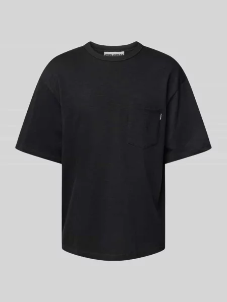 T-shirt z kieszenią na piersi Review czarna