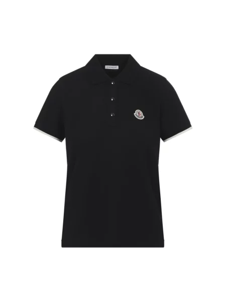 Koszulka polo Moncler z logo czarna