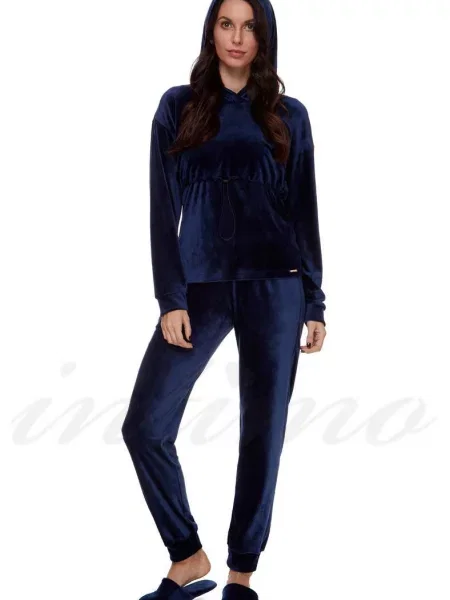 Комплект: худи майка и брюки сині