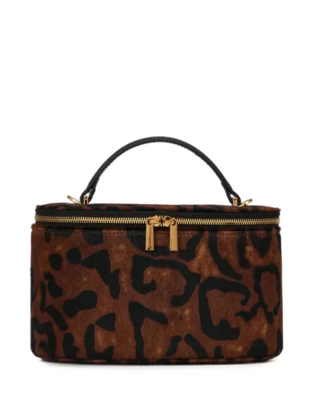 Geantă Potamy cu imagine cu model leopard maro