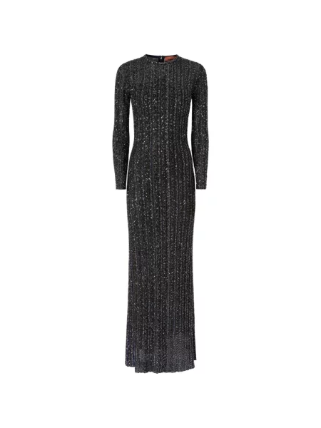Rochie maxi Missoni cu paiete cu dungi negru