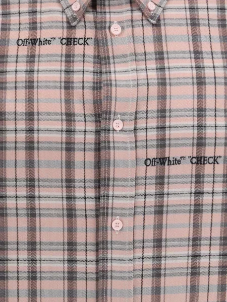 Cămașă Off-white în carouri de flanelă alb