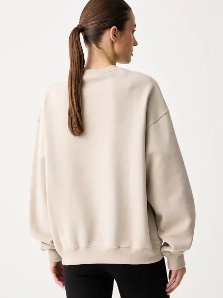 Nike Sportswear oversize melegítőfelső női pamuttal Studio Fleece bézs